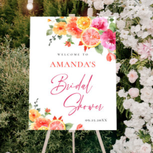 Bright Flowers Floral Citrus Vrijgezellenfeest WEL Poster