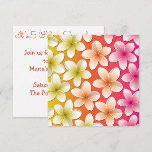 Bright Frangipani/Plumeria bloemen Kaart