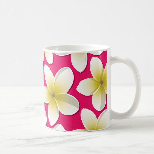 Bright Frangipani/Plumeria bloemen Koffiemok (Rechts)