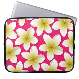 Bright Frangipani/Plumeria bloemen Laptop Sleeve