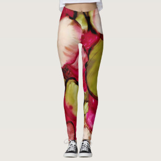 Bright Fuchsia Abstracte Vrouwen Leggings