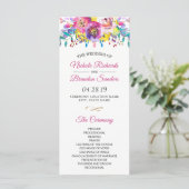 Bright Fuchsia Gold Blossom Programme de mariage f (Debout devant)