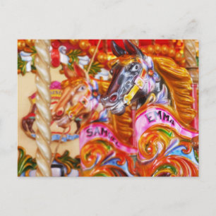 Bright Fun Carousel Horses Briefkaart