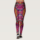 Bright Fun Floral Abstract Geometrical Whimsical Leggings (Achterkant)