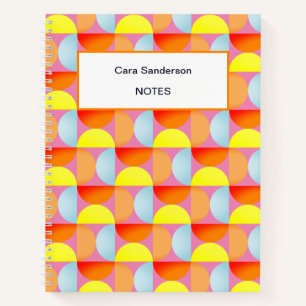 Bright Fun Mid Century Modern Abstracte halve cirk Notitieboek