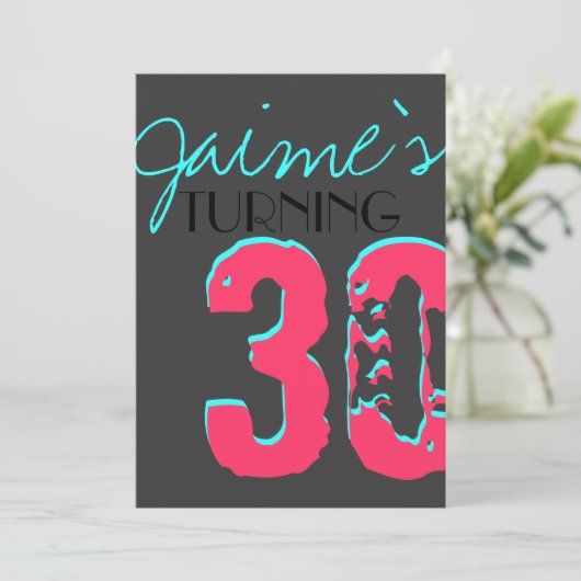 Bright fun Surprise Birthday Party Invitation enfa (Debout devant)