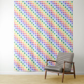Bright Funky Rainbow Polka Dot Stripes Wandkleed (In situ)