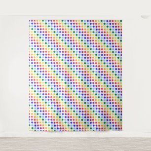 Bright Funky Rainbow Polka Dot Stripes Wandkleed