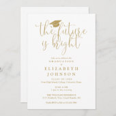 Bright Future Elegant Gold Script Afstudeerfeest Kaart (Voorkant / Achterkant)