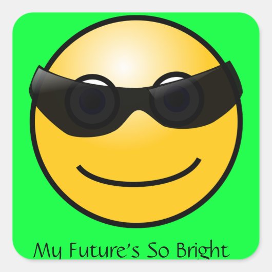 Bright Future Funny Sun in Sunglazen Sticker (Voorkant)