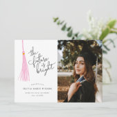 Bright Future Light Pink Graduation Faire-part (Debout devant)