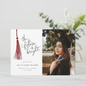 Bright Future Maroon Afstuderen aankondiging (Staand voorkant)