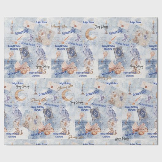 Bright Future Mystiek Verjaardag Tiener Naam toevo Cadeaupapier (Vlak)