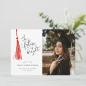 Bright Future Red Tassel Afstuderen Kaart (Staand voorkant)