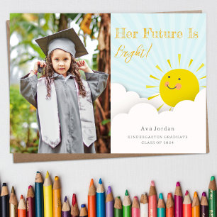Bright Future Sunshine Afstuderen Foto Kaart