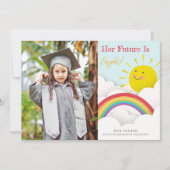 Bright Future Sunshine Rainbow Afstuderen Foto Kaart (Voorkant)
