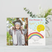 Bright Future Sunshine Rainbow Afstuderen Foto Kaart (Staand voorkant)