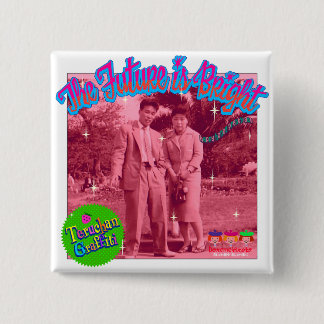 bright future vierkante button 5,1 cm