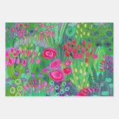 Bright Garden Wrapping Paper Flat Sheet Set van 3 (Voorkant 2)