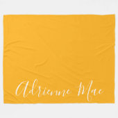 Bright Geel Eenvoudig gepersonaliseerd Fleece Deken (Voorkant (Horizontaal))