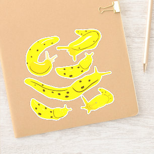 Bright Gele Banana Slugs Sticker Set