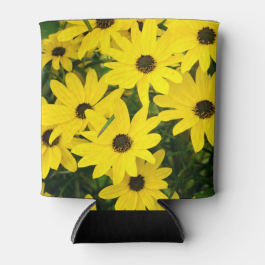 Bright gele bloemen blikjeskoeler (Voorkant)