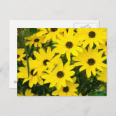 Bright gele bloemen briefkaart (Voorkant / Achterkant)