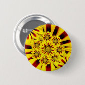 Bright gele bloemen ronde button 5,7 cm (Voorkant /achterkant)