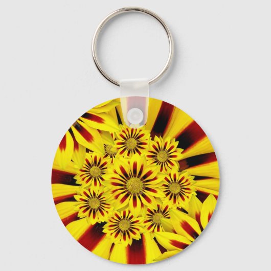 Bright gele bloemen sleutelhanger (Voorkant)