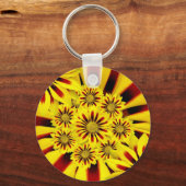 Bright gele bloemen sleutelhanger (Achterkant)