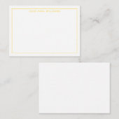 Bright Gele, eenvoudige, eenvoudige, dunne rand Notitiekaartje (Voorkant / Achterkant)