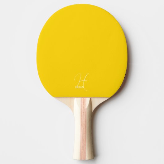 Bright Gele Monogrammed Ping Pong Paddle Tafeltennisbatje (Voorkant)
