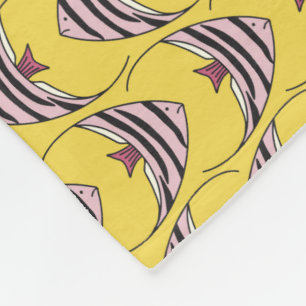 Bright gele vis fleece deken
