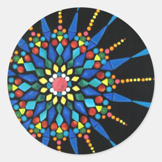 Bright Gemstone Mosaic sur les autocollants noirs (Devant)