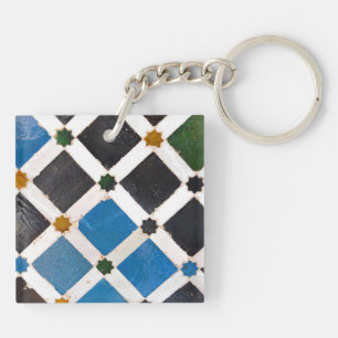 Bright Geometrisch Marokkaans patroon Sleutelhanger