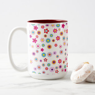 Bright Geometrische Floral 2 Tone LG Mok