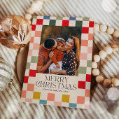 Bright geruite Lijst kerstfoto Feestdagenkaart