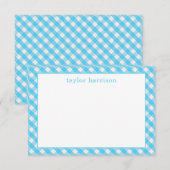 Bright Gingham gepersonaliseerde notitiekaarten (Voorkant / Achterkant)