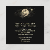 *~* Bright Gold Moon Stars Vierkante Visitekaartje (Achterkant)