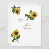 Bright Gold Sunflowers Invitations de douche nupti (Dos)