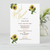 Bright Gold Sunflowers Invitations de douche nupti (Debout devant)