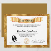 Bright Golden Santa's Nice List Feestdagenkaart (Voorkant / Achterkant)