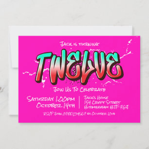 Bright Graffiti Douze Invitation