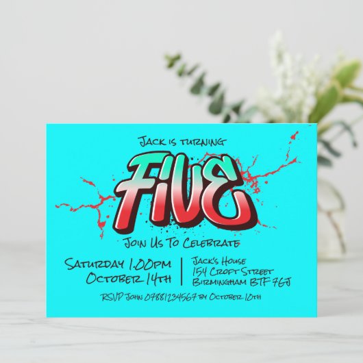 Bright Graffiti Five Invitation (Debout devant)