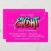 Bright Graffiti Huit Invitation (Devant / Derrière)