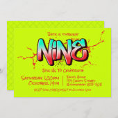 Bright Graffiti Neuf Invitation (Devant / Derrière)