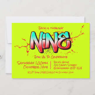 Bright Graffiti Neuf Invitation