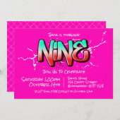 Bright Graffiti Neuf Invitation (Devant / Derrière)