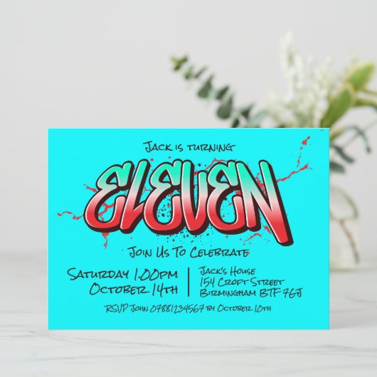 Bright Graffiti Onze Invitation (Debout devant)
