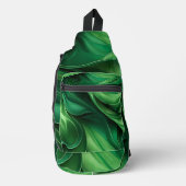 BRIGHT GREEN ABSTRACT SWIRLS SLING BAG (Voorkant)